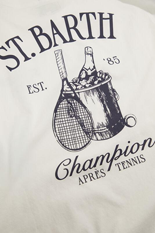 Portland Apres Tennis Champ Erkek Beyaz T-Shirt 4