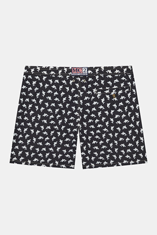 Lighting Micro Fantasy Shark Pattern Men's Black Swimsuit 2