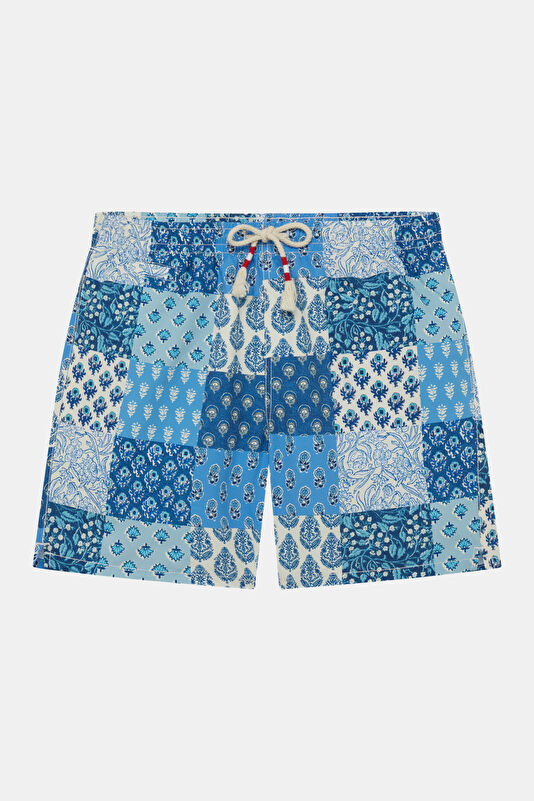 Caprese Pattern Men's Blue Swimsuit
