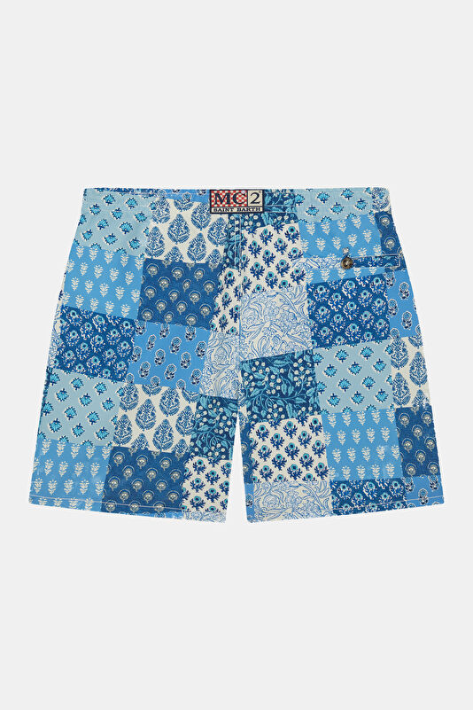 Caprese Pattern Men's Blue Swimsuit 2
