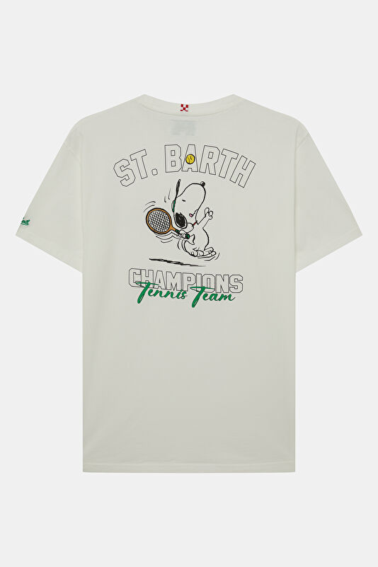 Portland Snoopy Tennis Men's Cream T-Shirt