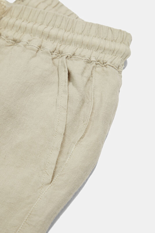 Calais Erkek Bej Keten Pantolon 4