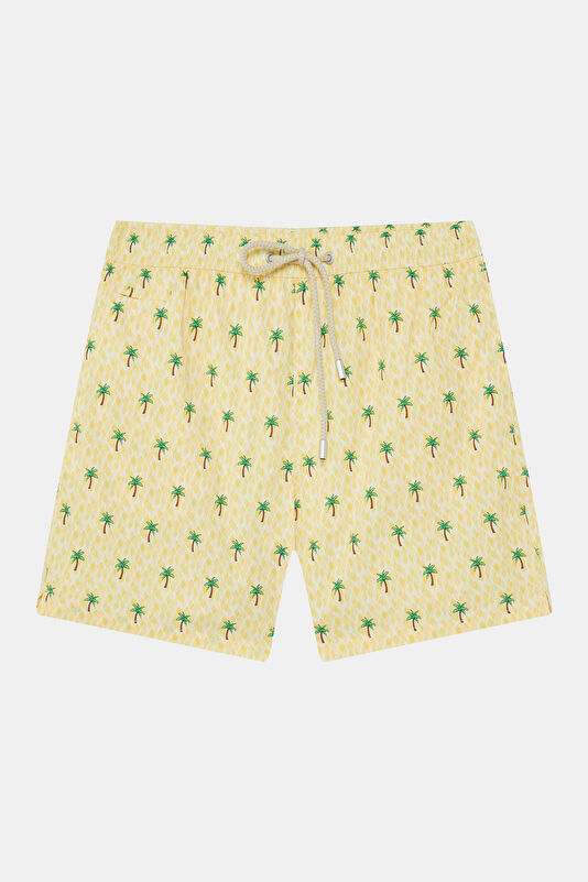 Lighting Micro Stretch Palm Print Men's Swim Shorts