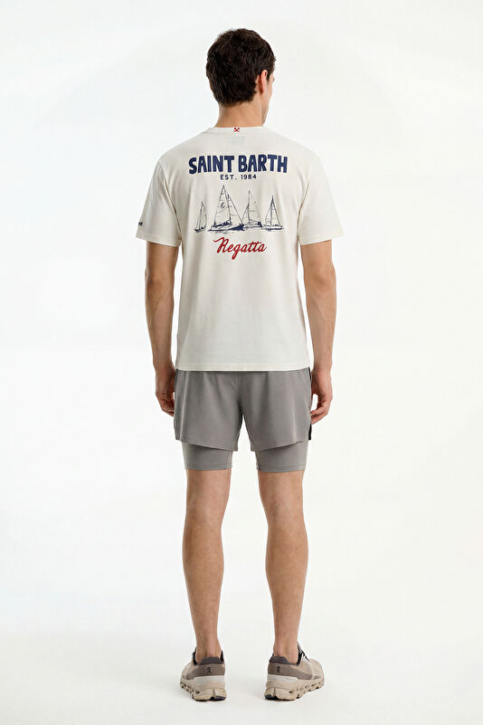 Portland Sail Boat Erkek Krem T-Shirt 2
