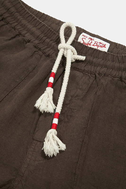 Calais Men's Brown Linen Trousers 3