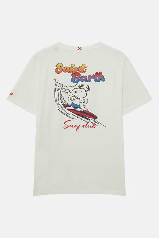 Portland Snoopy Waves Erkek Krem T-Shirt 2