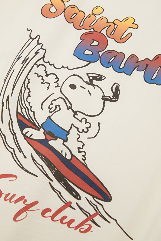 Portland Snoopy Waves Erkek Krem T-Shirt 4