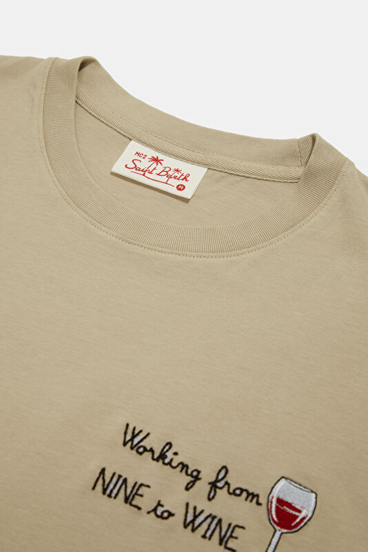 Portofino Nine Wine Men's White T-Shirt 3