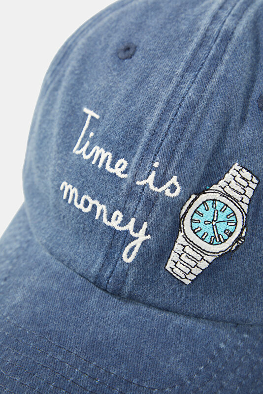 Davis Denim Time is Money Erkek Mavi Şapka 4