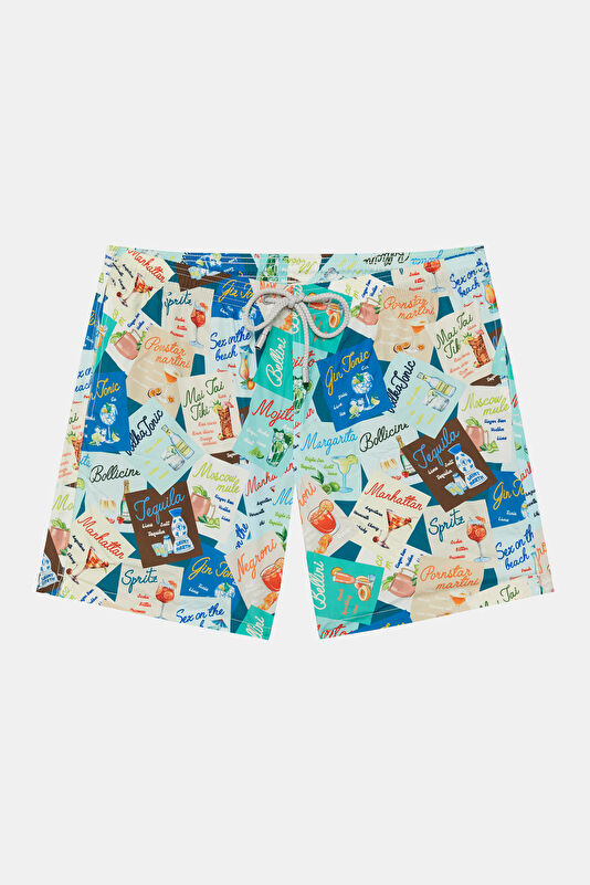Lighting Drink Time Men's Multicolored Swimsuit