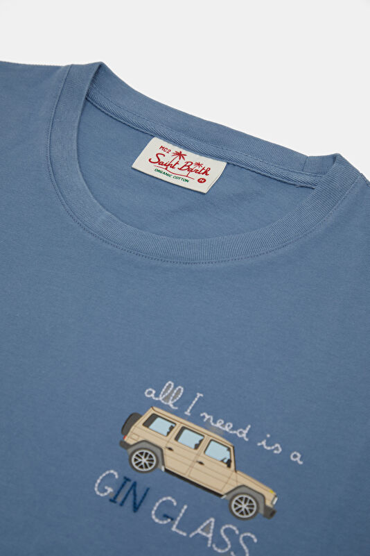 Portofino Need Gin Glass Erkek Mavi T-Shirt 3