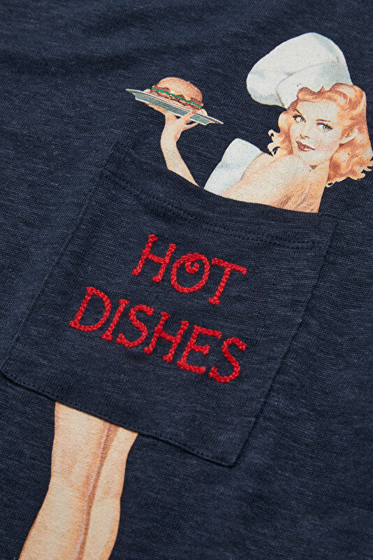 Ecstasea Hot Dishes Erkek Lacivert T-Shirt 4