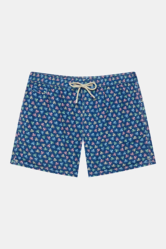 Lighting Micro Fantasy Octopus Pattern Men's Blue Swimsuit Swimsuit