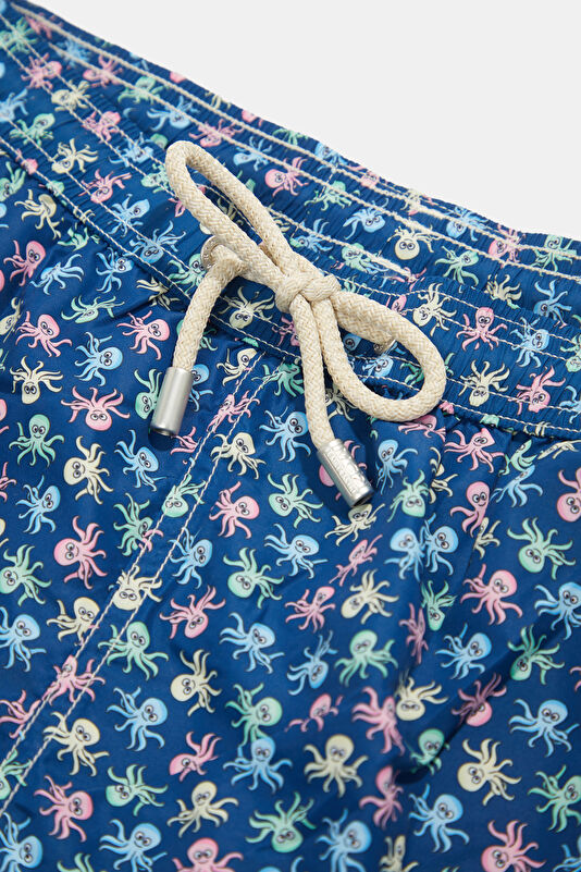 Lighting Micro Fantasy Octopus Pattern Men's Blue Swimsuit Swimsuit 3