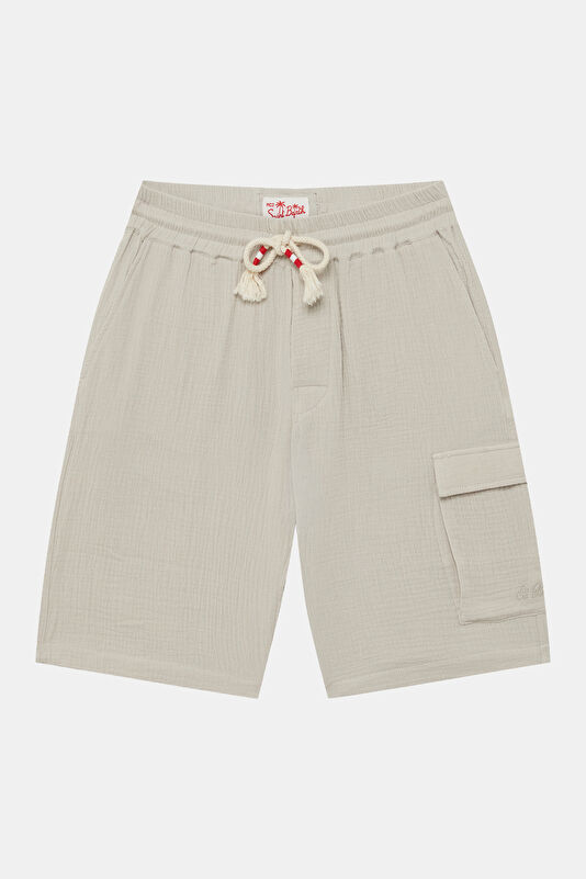 Marseille Cotton Gofre Men's Cream Shorts