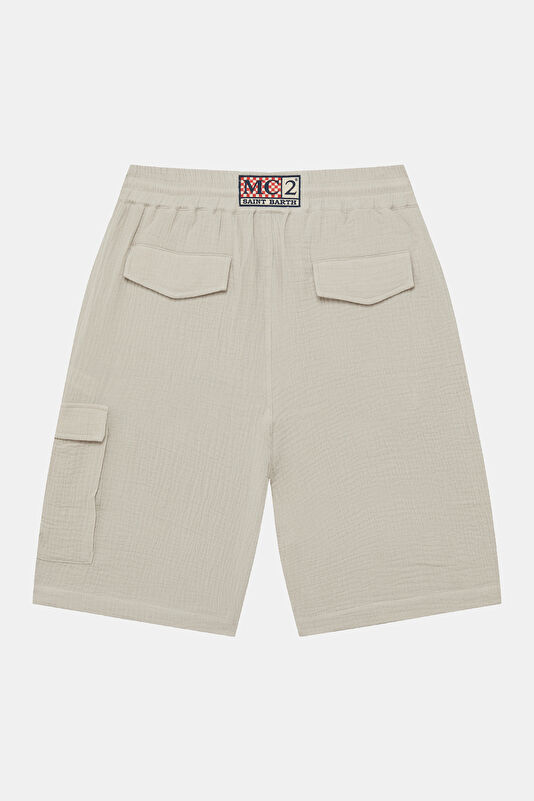 Marseille Cotton Gofre Men's Cream Shorts 2
