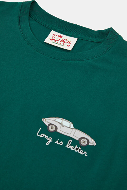 Portofino Long Car Men's Dark Green T-Shirt 3