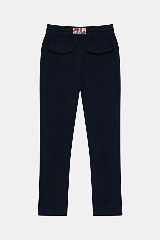 Calais Cotton Gofre Men's Navy Trousers 2
