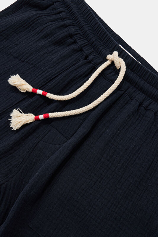 Calais Cotton Gofre Men's Navy Trousers 3