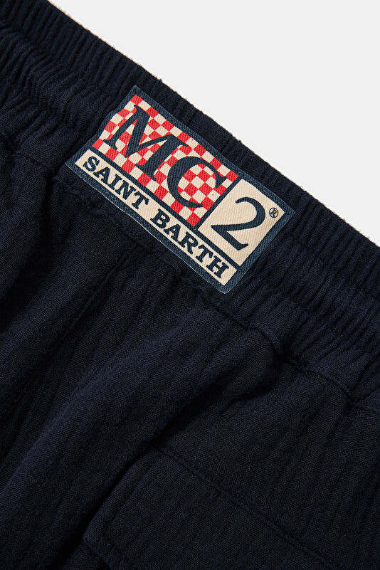 Calais Cotton Gofre Men's Navy Trousers 4