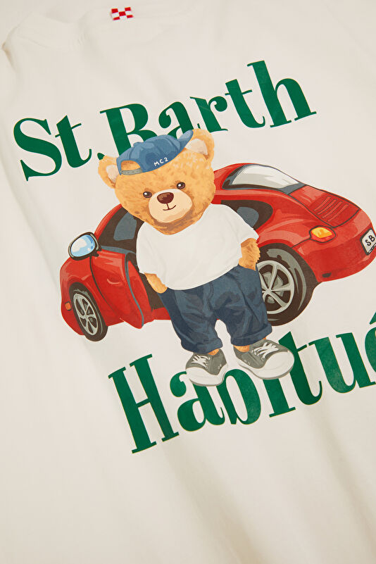 Portland Teddy Car Erkek Beyaz T-Shirt 4