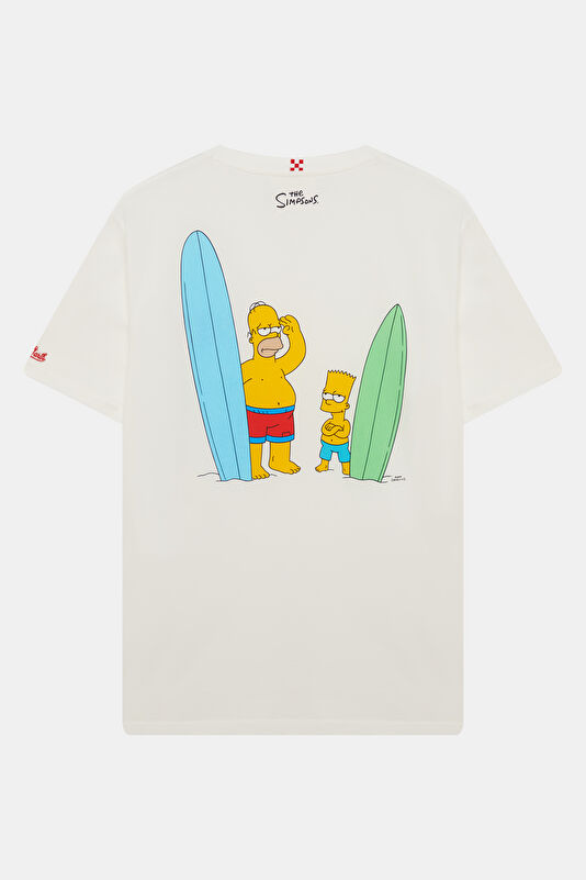 Portland Homer Bart Erkek Beyaz T-Shirt 2