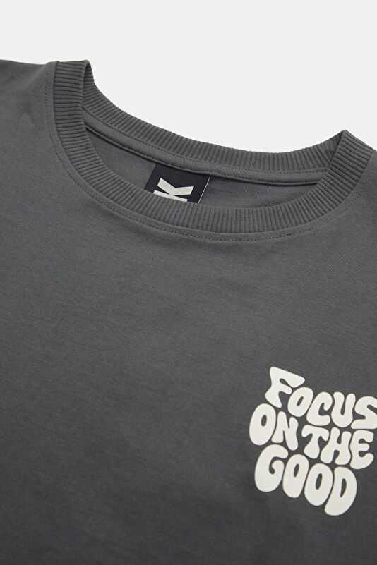 Relax Fit Green Crew Neck Printed Men's T-Shirt 3