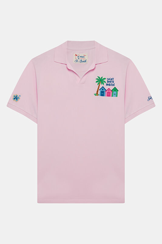Charles Hibiscus House Pembe Pike Polo Erkek T-Shirt