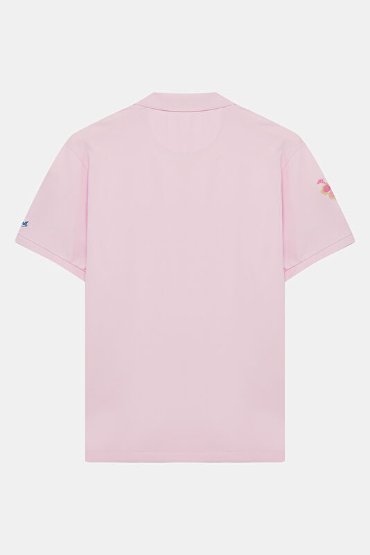Charles Hibiscus House Pembe Pike Polo Erkek T-Shirt 2