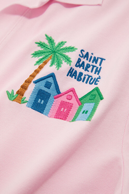 Charles Hibiscus House Pembe Pike Polo Erkek T-Shirt 4