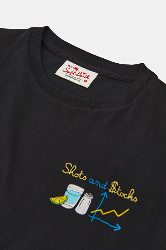 Portofino Shots Stocks Men's Black T-Shirt 3