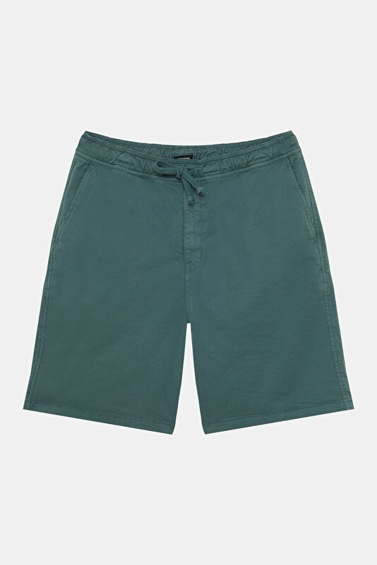 Green Cotton Elastane Men's Shorts