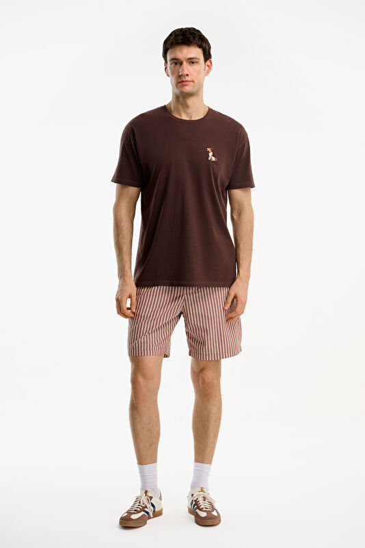 Relax Fit Coffee Crew Neck Printed Men's T-Shirt 3