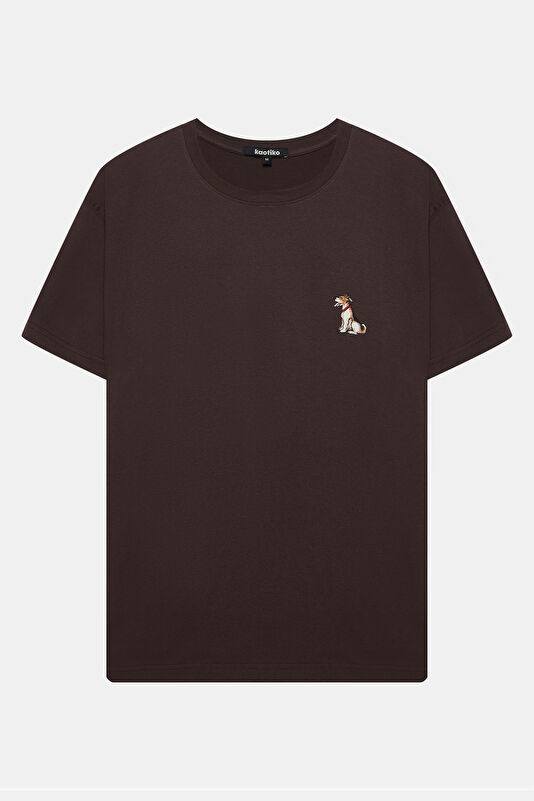 Relax Fit Coffee Crew Neck Printed Men's T-Shirt 4
