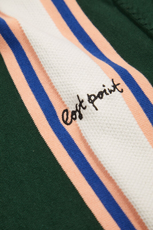 Relax Fit Green Striped Patterned Men's T-Shirt 4