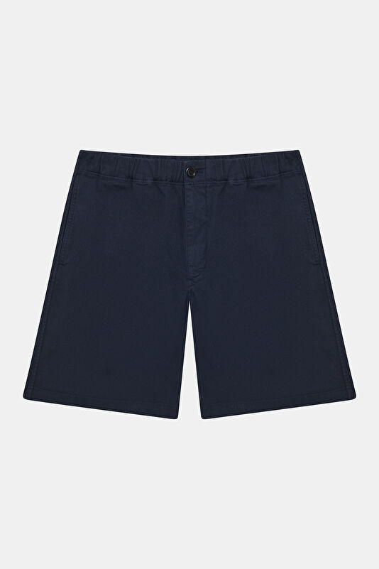 Navy Cotton Elastane Men's Shorts