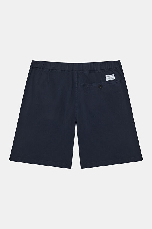 Navy Cotton Elastane Men's Shorts 2