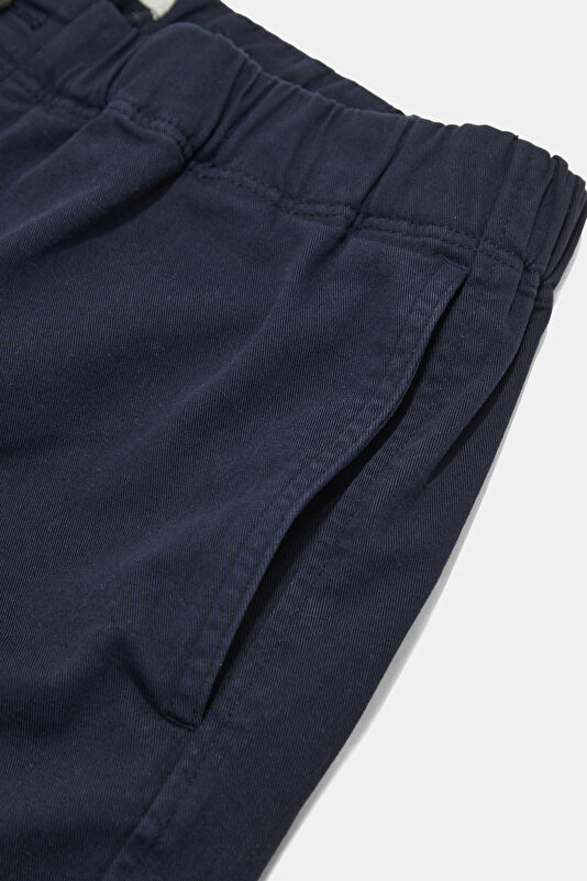 Navy Cotton Elastane Men's Shorts 4