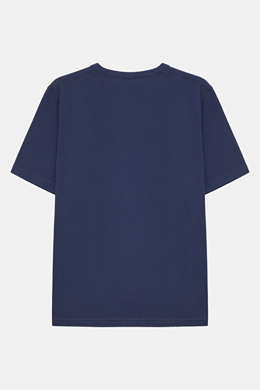 Relax Fit Navy Crew Neck Men's T-Shirt 2