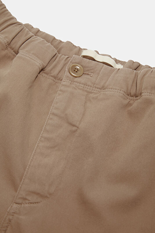 Relax Fit Beige Wide Leg Cotton Elastane Men's Trousers 3