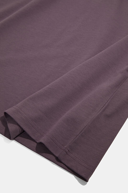 Relax Fit Purple Crew Neck Printed Men's T-Shirt 4