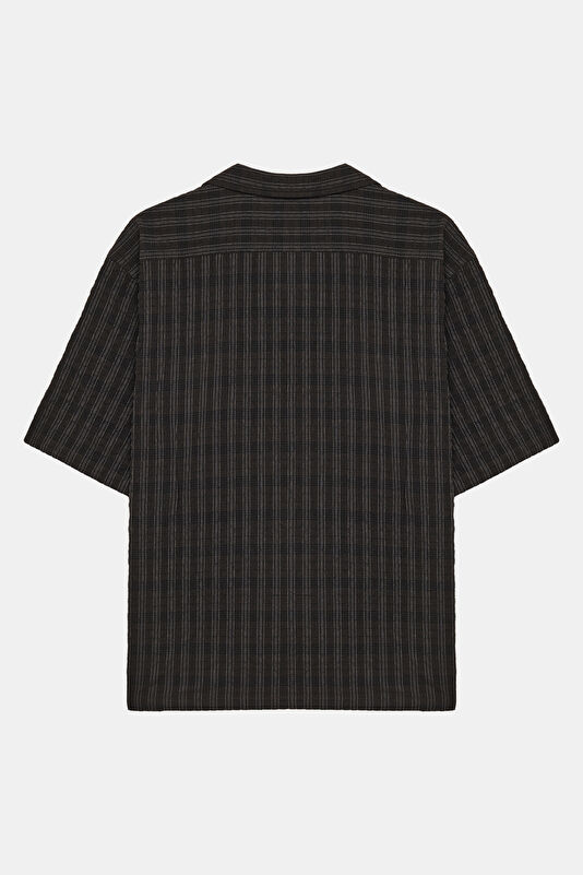 Relax Fit Brown Embroidered Men's Shirt 2