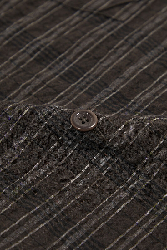 Relax Fit Brown Embroidered Men's Shirt 4