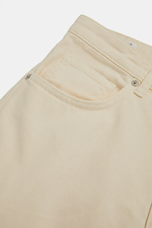 Relax Fit Ecru Wide Leg Men's Trousers 4