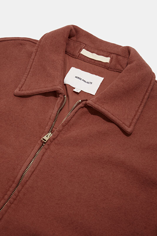 Light Red Zippered Cotton/Linen Men's Jacket 3