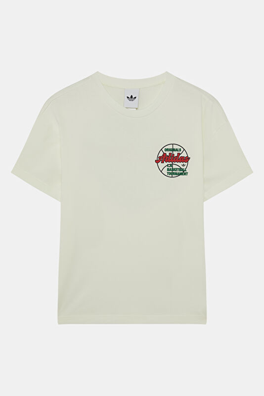 Relax Fit White Crew Neck Printed Men's T-Shirt