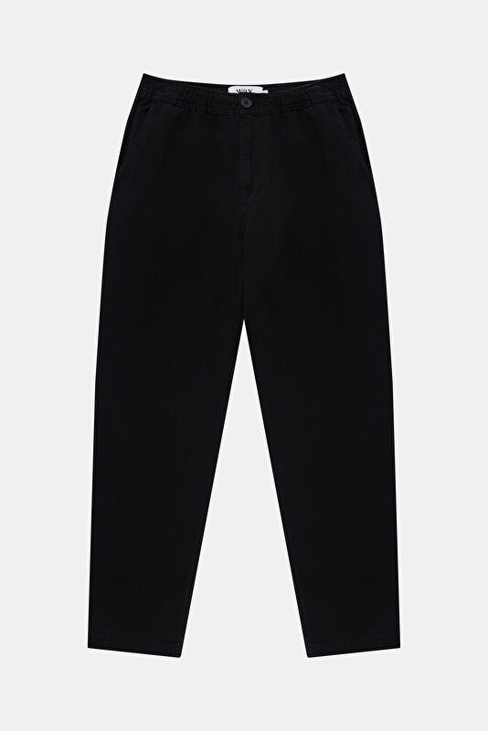 Relax Kalıp Siyah Tapered Fit Erkek Pantolon