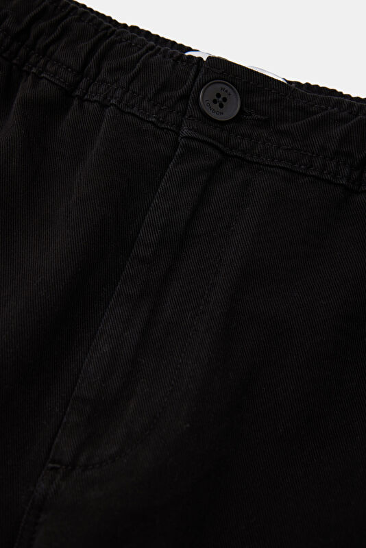 Relax Kalıp Siyah Tapered Fit Erkek Pantolon 3