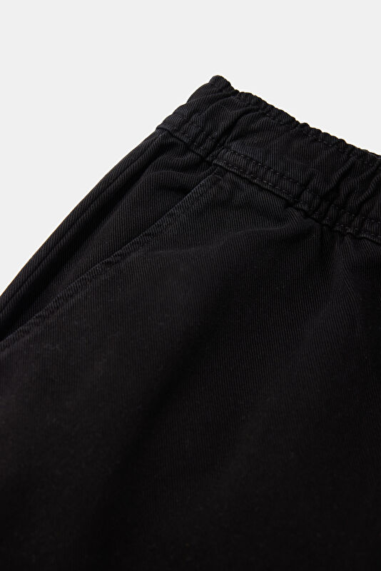 Relax Kalıp Siyah Tapered Fit Erkek Pantolon 4