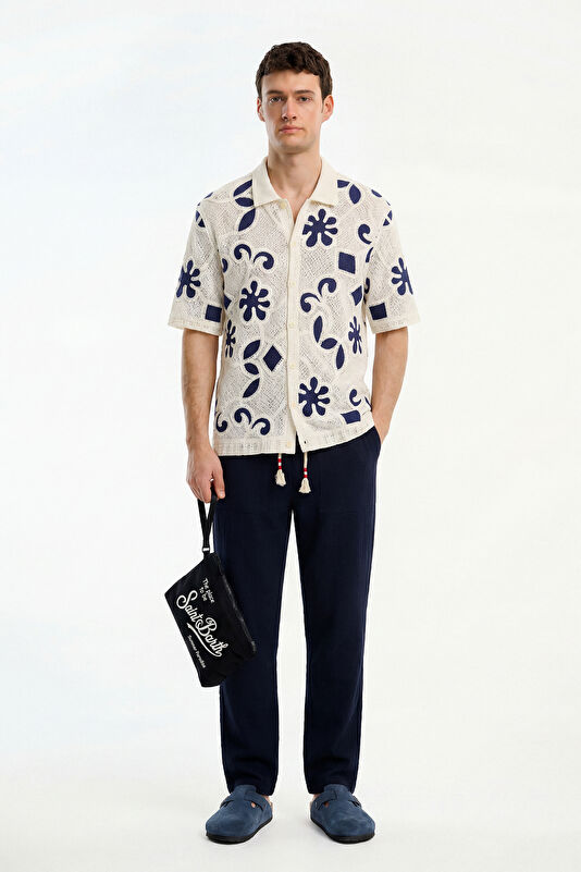 Relax Fit Ecru Patterned Men's Shirt 3